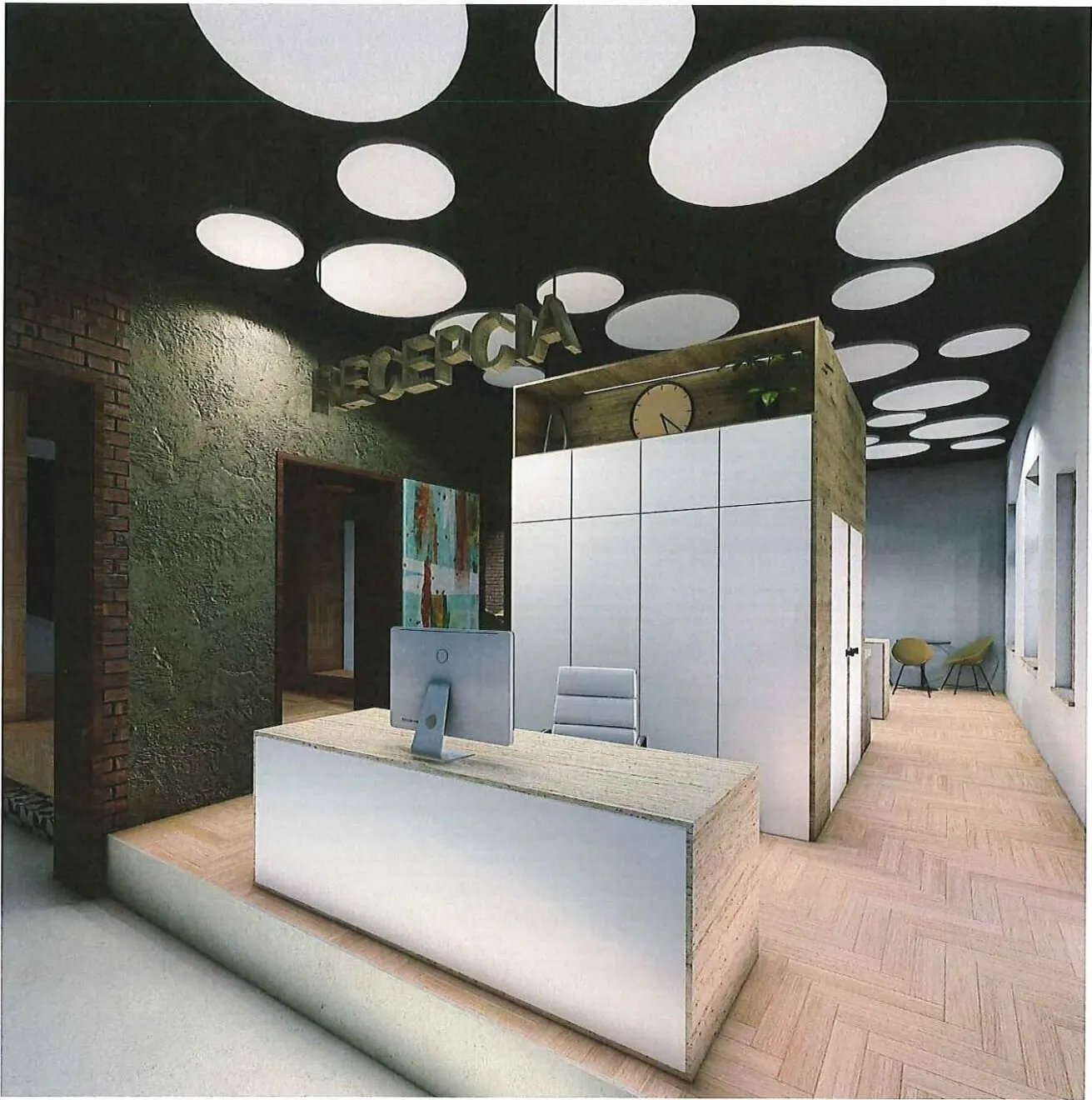 Visualisation of the hostel reception