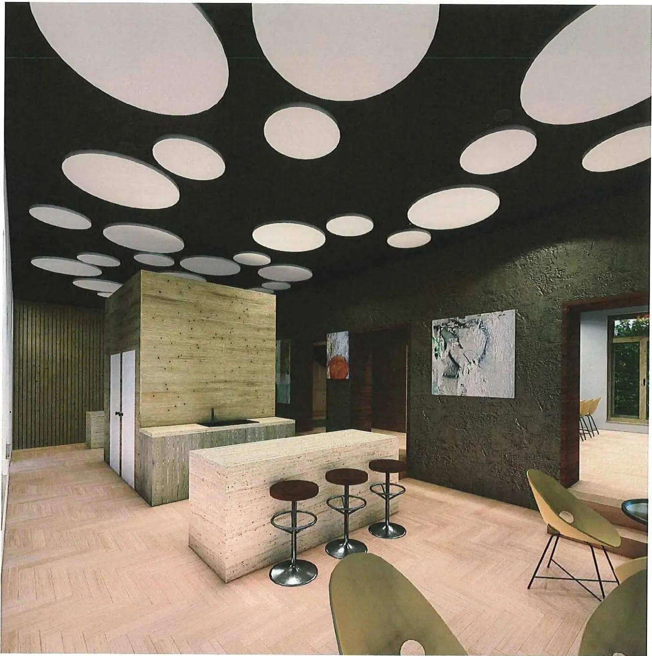 Visualisation of the bar / social zone